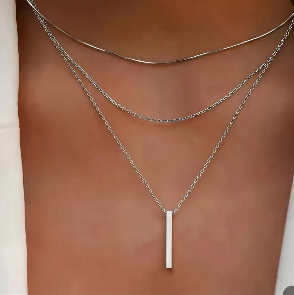 New Layered Bar Necklace